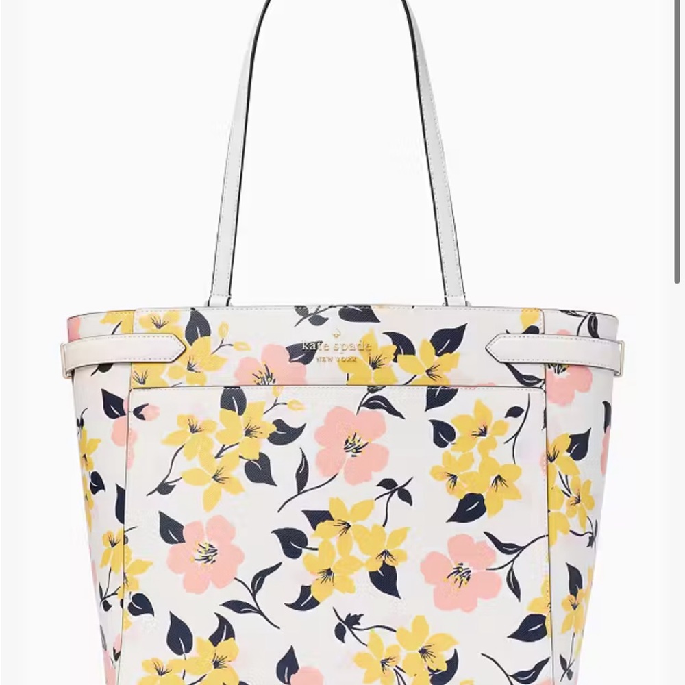 Kate Spade Floral Tote Bag - White and Yellow